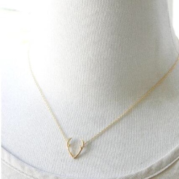 a new day Jewelry - 14k gold antler or 14k gold butterfly necklace